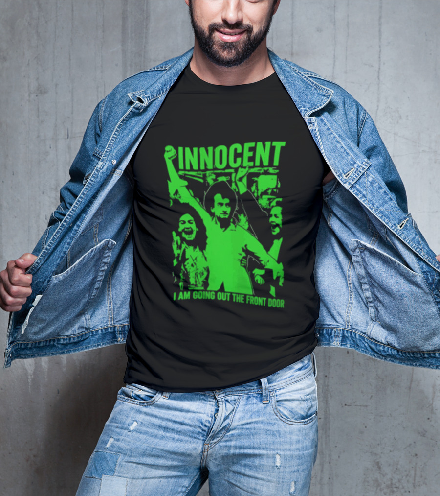 Innocent I Am Going Out The Front Door Retro Style People In Motion T-Shirt