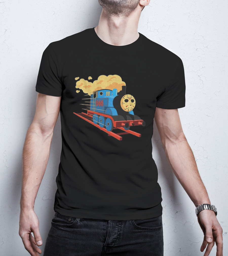 Thomas The Tank Engine Jason Voorhees Mask 666 Railway To Hell T-Shirt