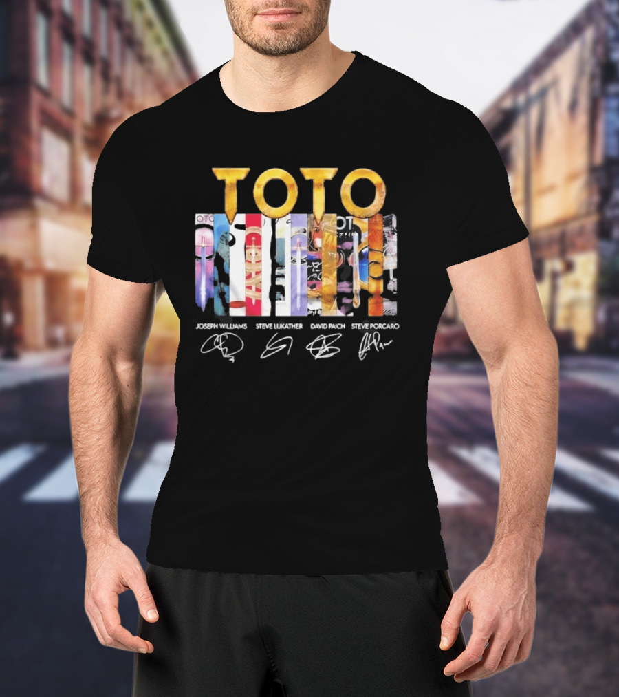 TOTO Band Discography Joseph Williams Steve Lukather David Paich Steve Porcaro Signatures Rock T-Shirt