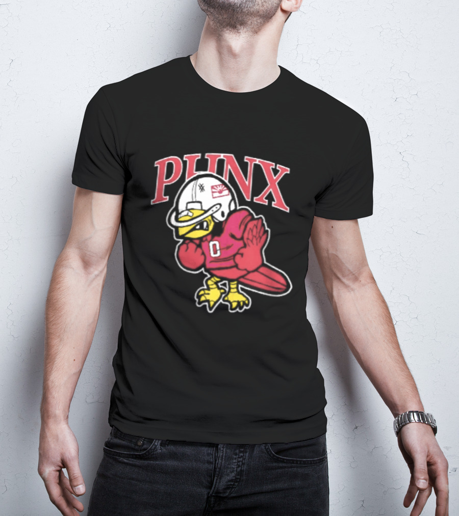 PHNX Cartoon Bird Football Helmet Jersey Arizona Cardinals T-Shirt