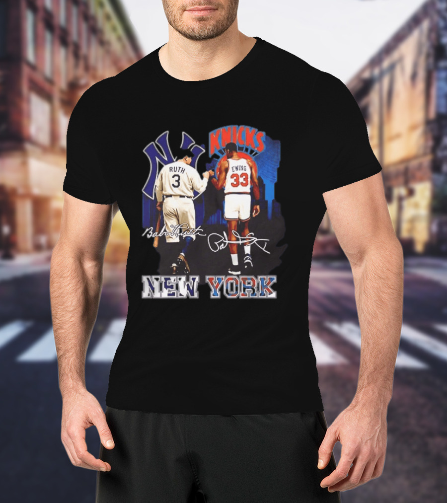 New York Ruth Ewing Yankees Knicks Legends T-Shirt