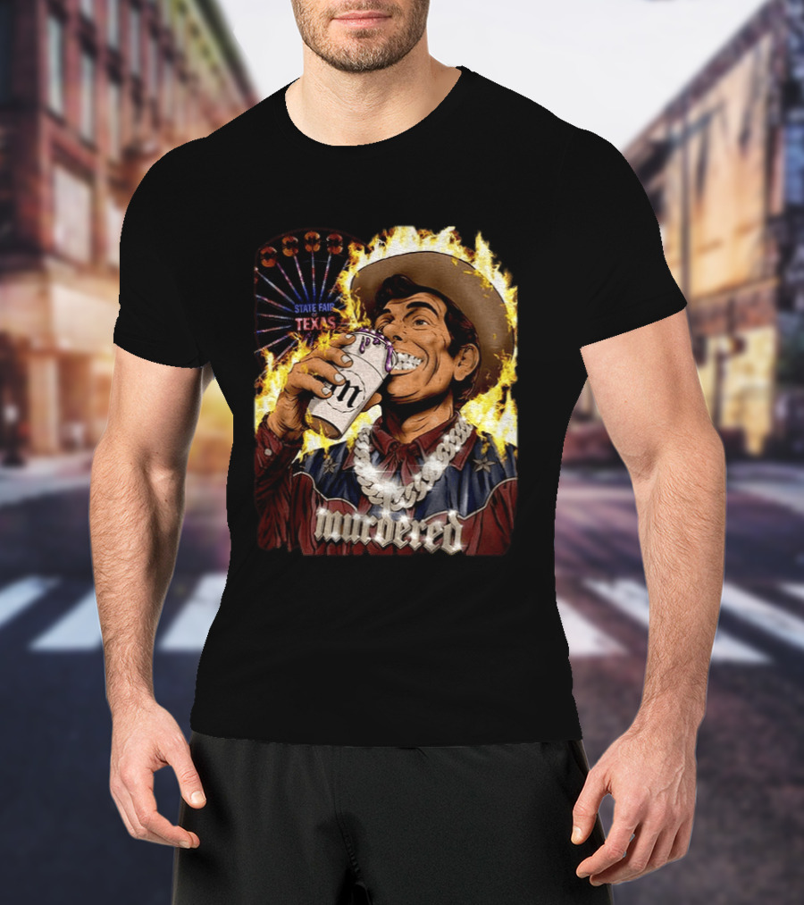 Big Tex State Fair Of Texas Ferris Wheel Fire Drinking Can Highlight T-Shirt