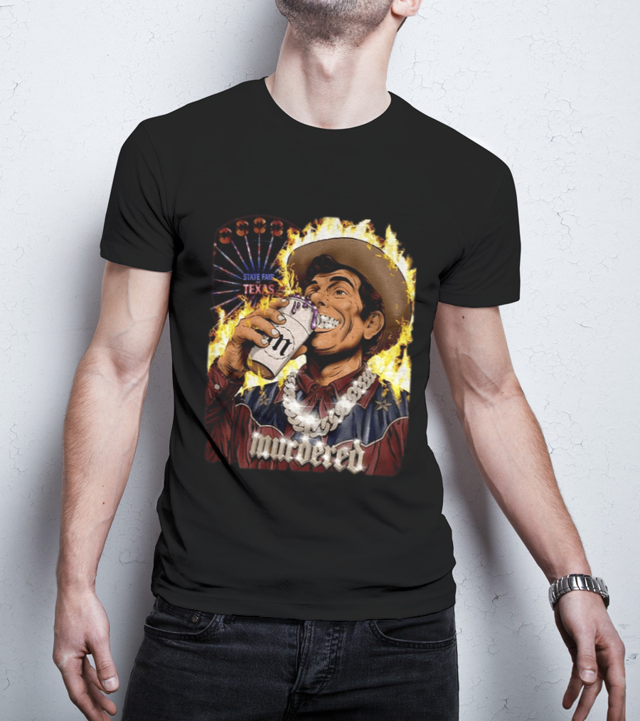 Big Tex State Fair Of Texas Ferris Wheel Fire Drinking Can Highlight T-Shirt