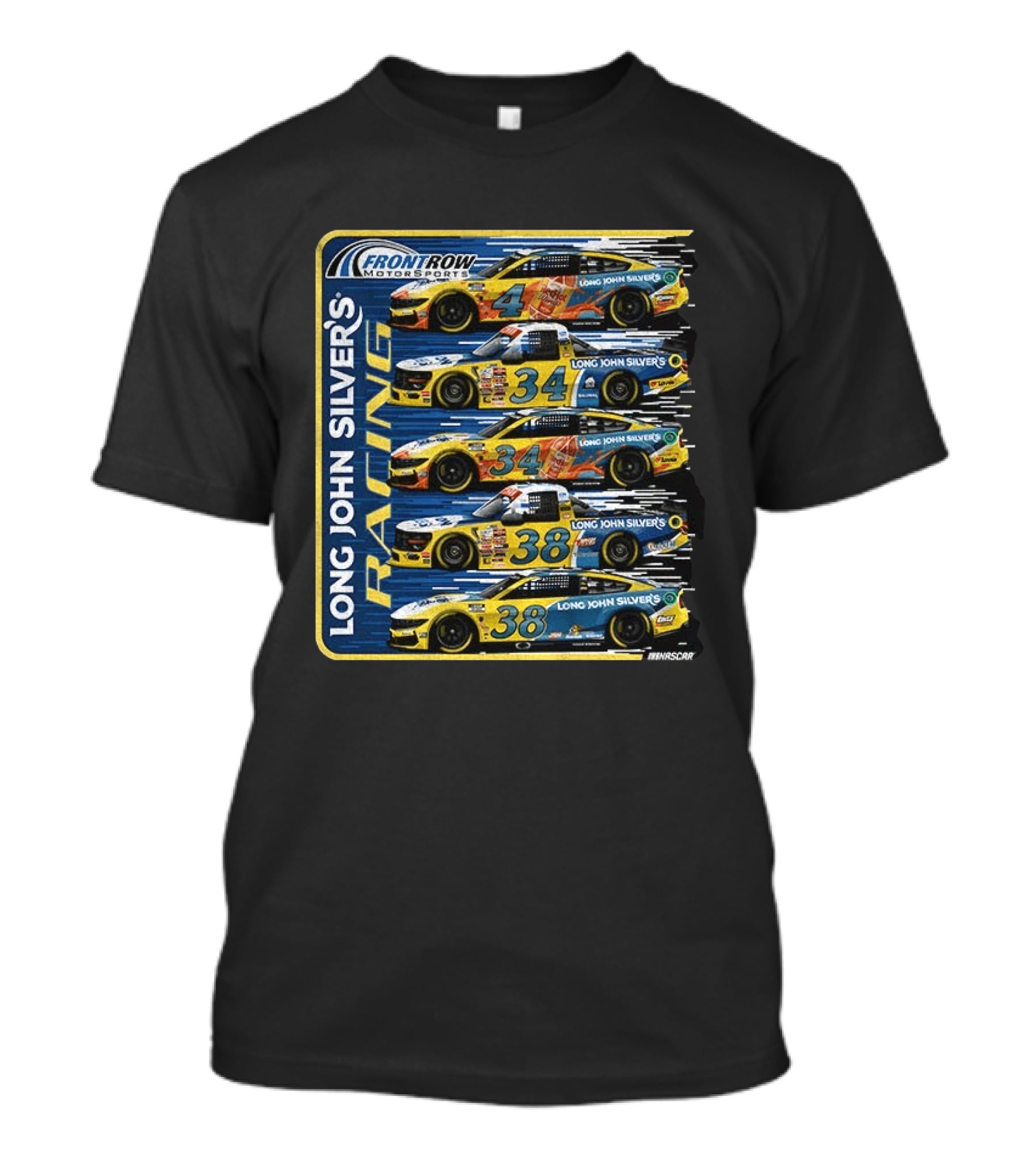 NASCAR Front Row Motorsports Long John Silver's Racing Cars 4 34 38 T-Shirt