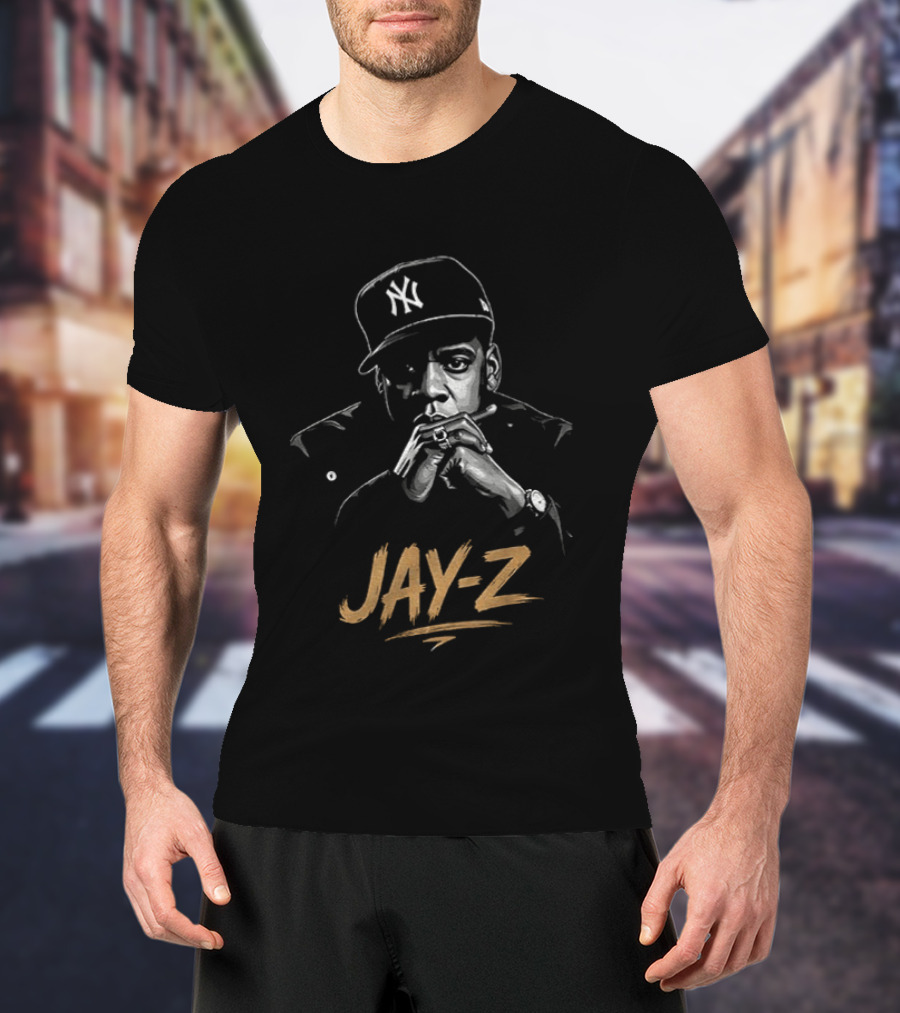 Jay Z Hip Hop Artist Featuring New York Yankees Cap T-Shirt