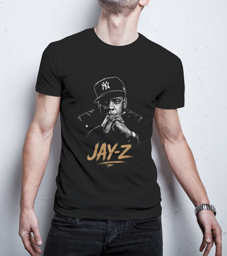 Jay Z Hip Hop Artist Featuring New York Yankees Cap T-Shirt