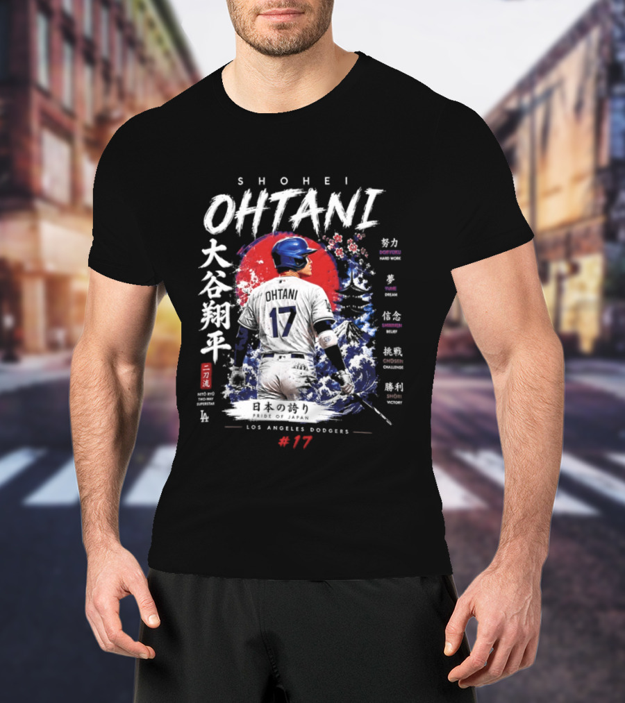 Shohei Ohtani Los Angeles Dodgers Japanese Two Way Player #17 T-Shirt