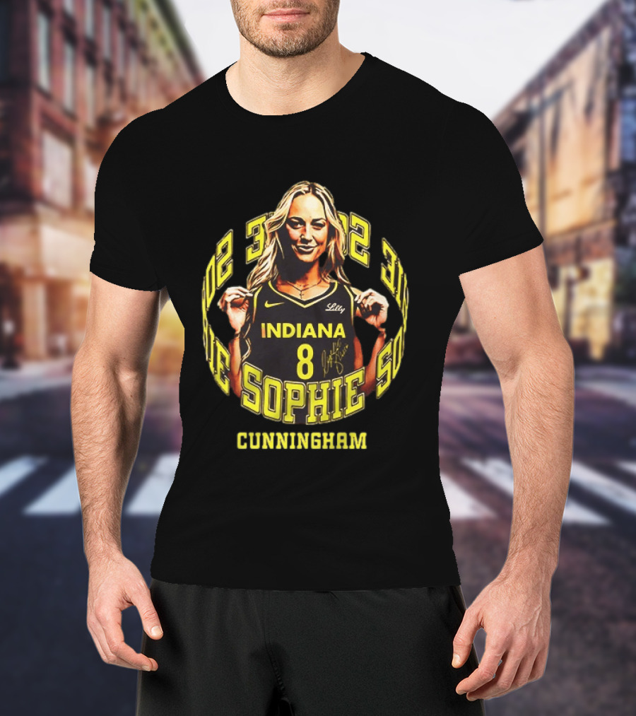 Sophie Cunningham Indiana 8 Basketball Player Signature T-Shirt