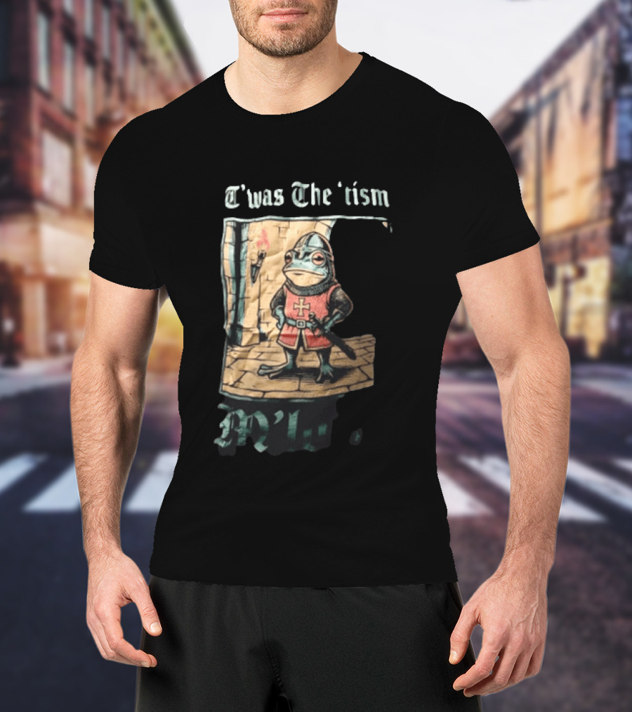 T'was The Tism M'lord Frog Knight Medieval Fantasy Humor T-Shirt
