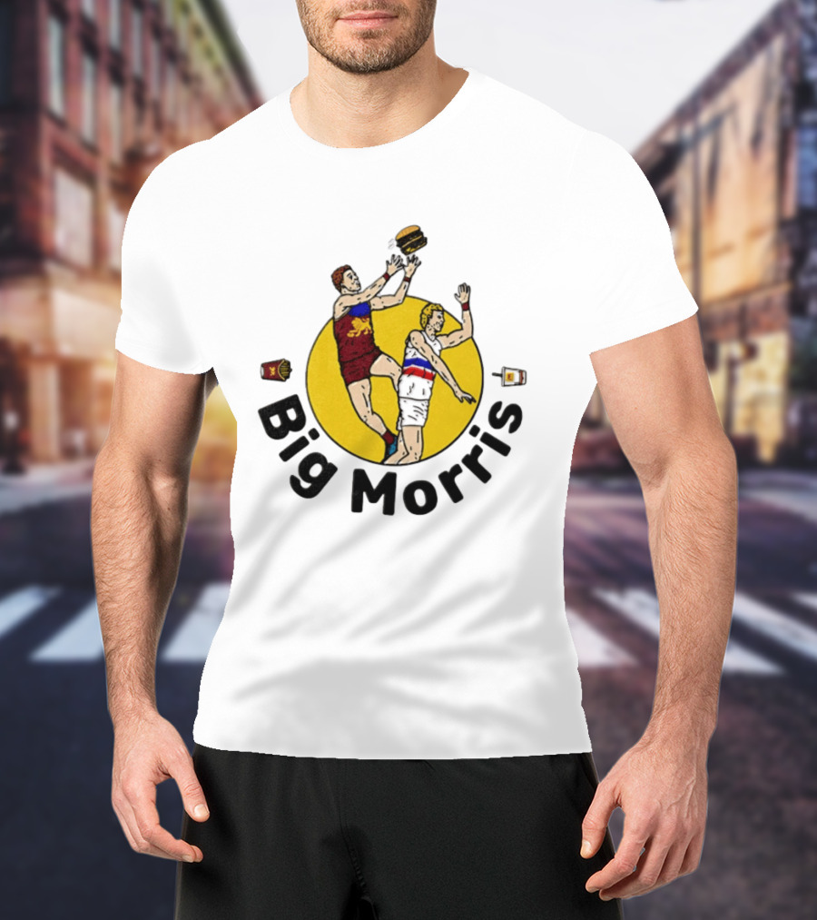 Big Morris Brisbane Lions AFL Australian Rules Football Player Burger Jump T-Shirt