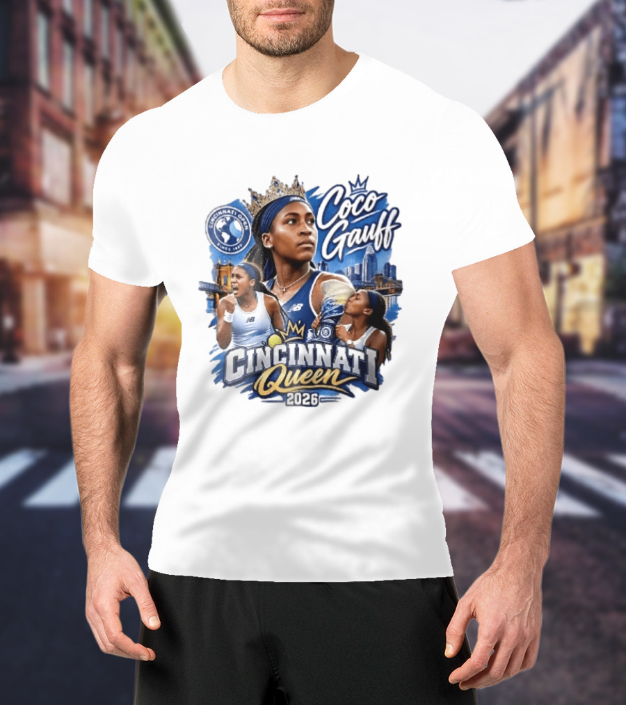 Coco Gauff Cincinnati Queen 2026 Tennis Champion Crowned Skyline T-Shirt