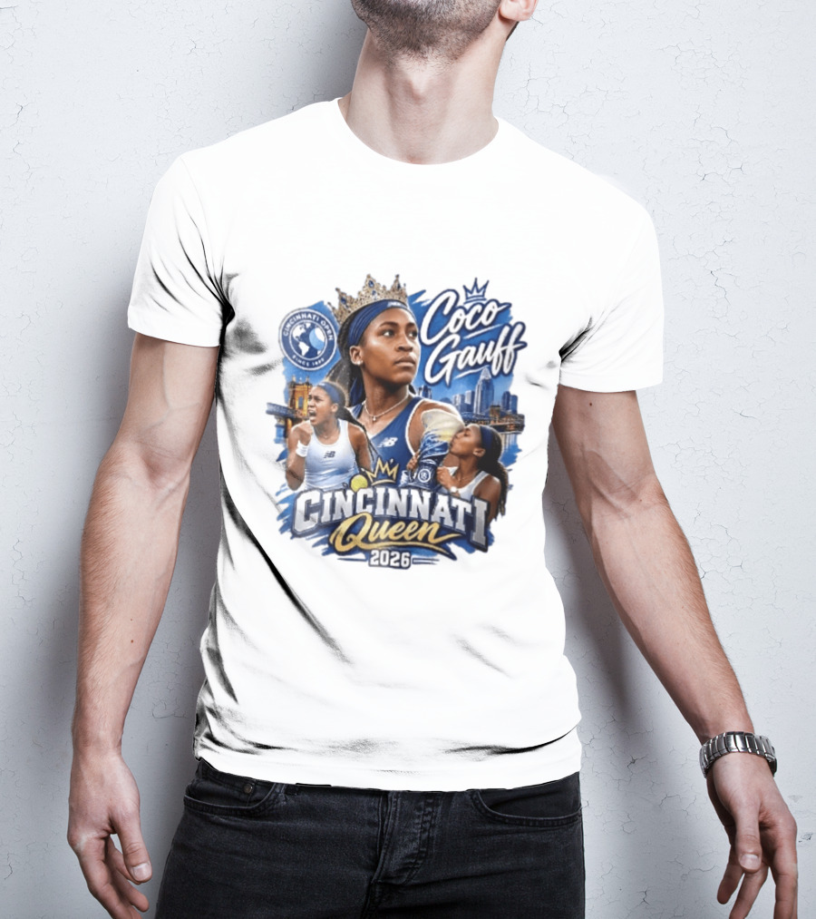 Coco Gauff Cincinnati Queen 2026 Tennis Champion Crowned Skyline T-Shirt