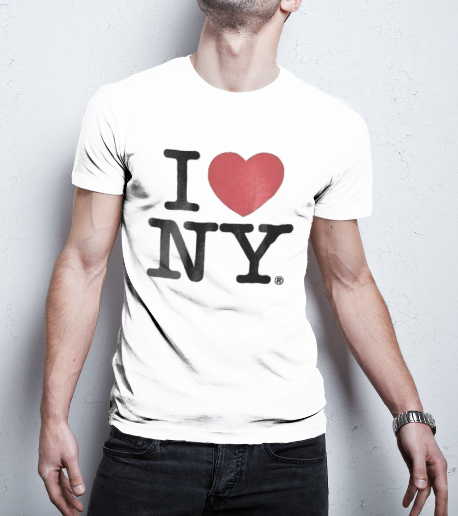 I Love NY Red Heart Black Font T-Shirt