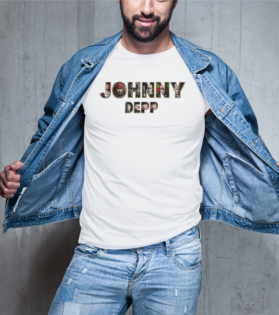 Johnny Depp Iconic Movie Characters Collage T-Shirt