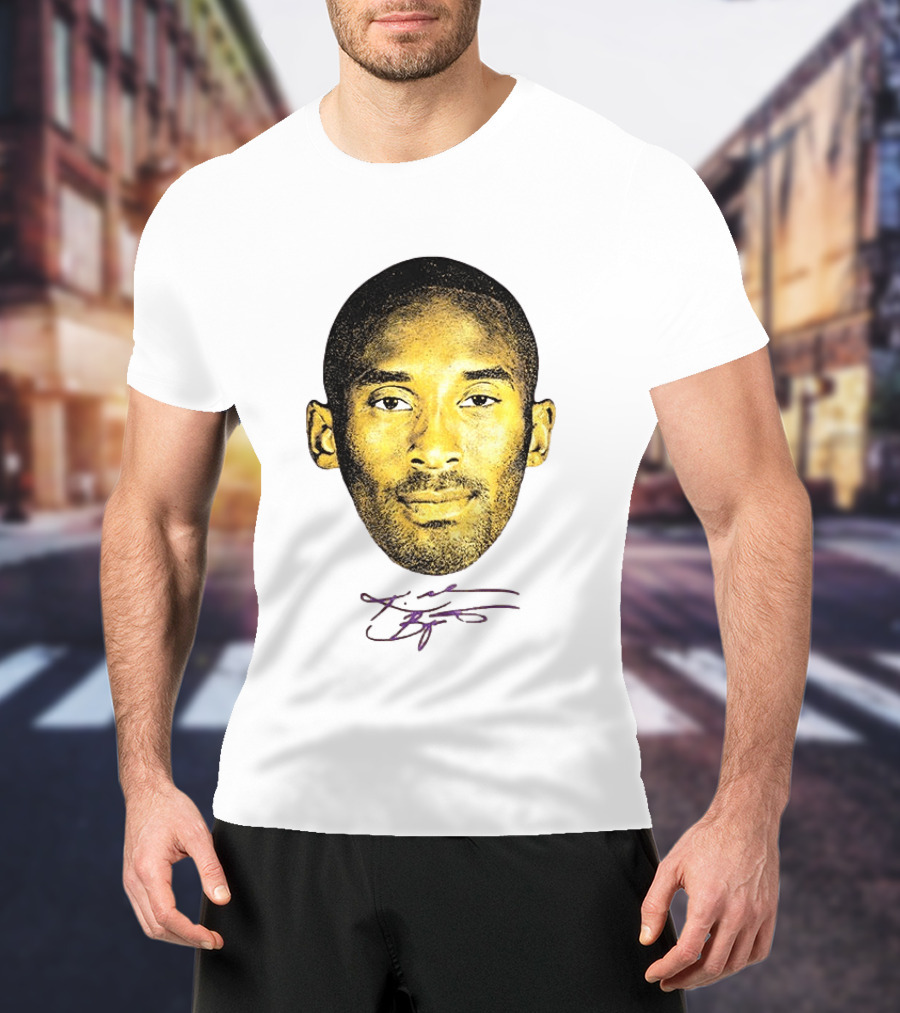 Kobe Bryant Los Angeles Lakers Basketball Legend Face Signature T-Shirt