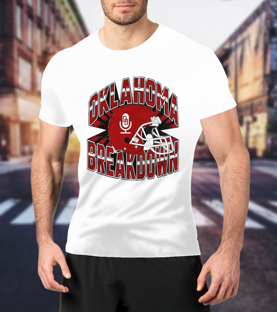 Oklahoma Breakdown Football Helmet OB Podcast T-Shirt
