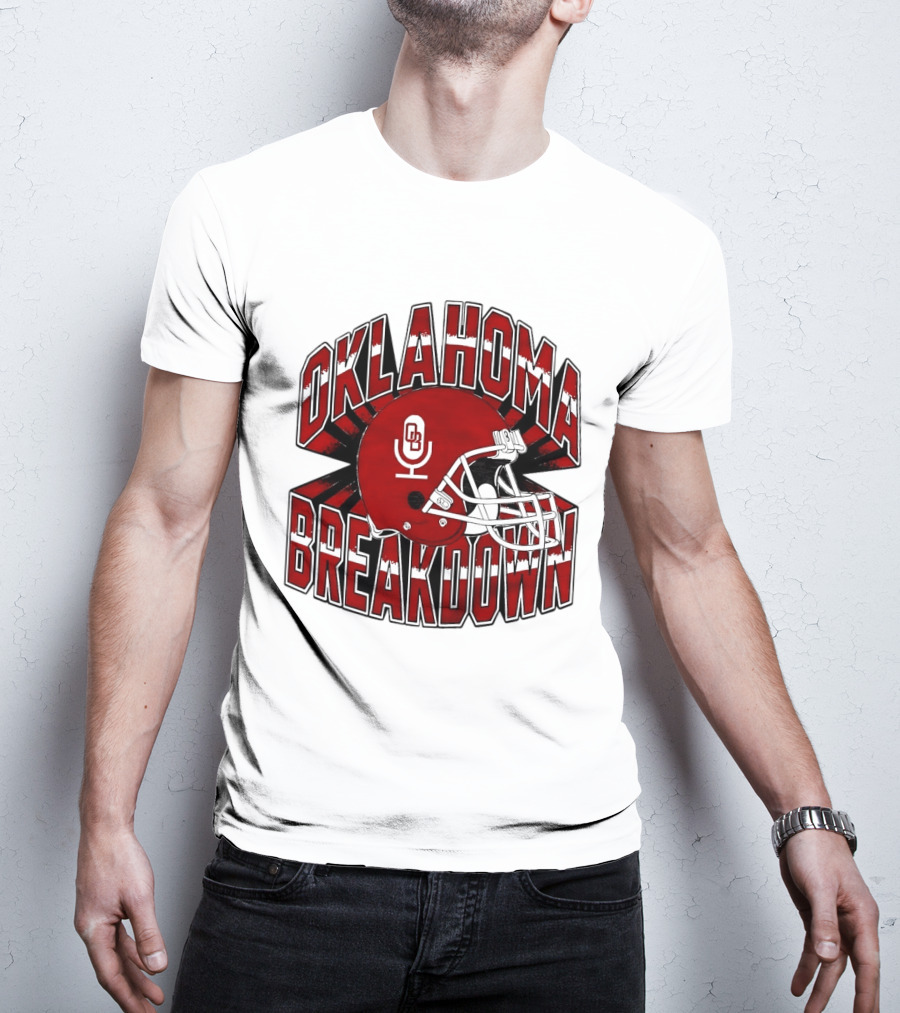 Oklahoma Breakdown Football Helmet OB Podcast T-Shirt