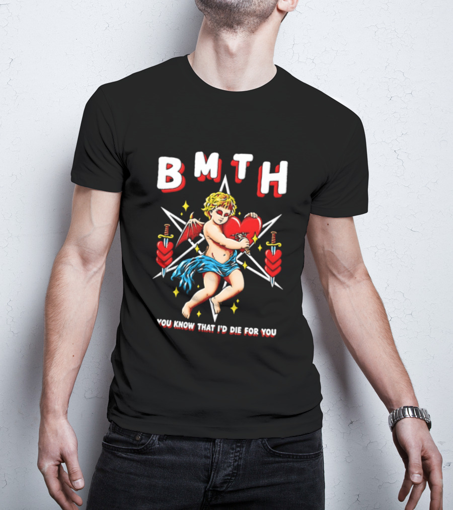 BMTH You Know That I'd Die For You Cupid Heart Wings Swords T-Shirt