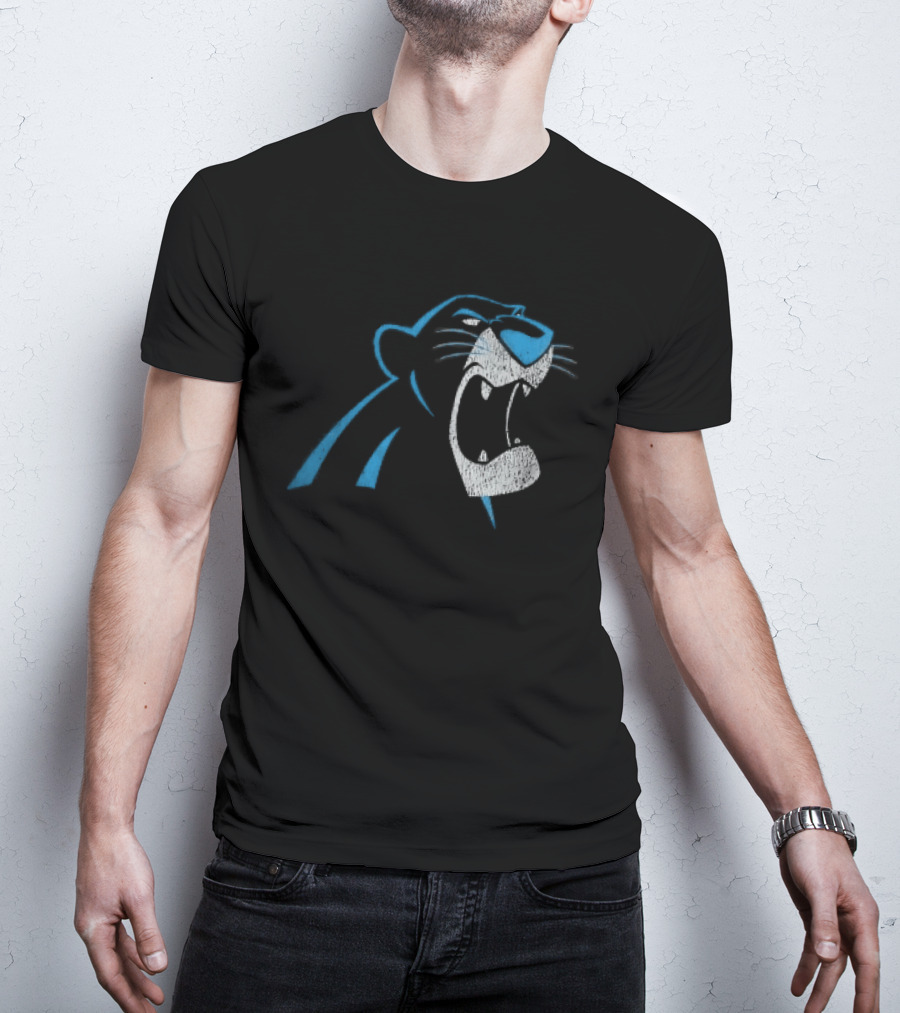Carolina Panthers Distressed Snarling Panther NFL Team Spirit T-Shirt