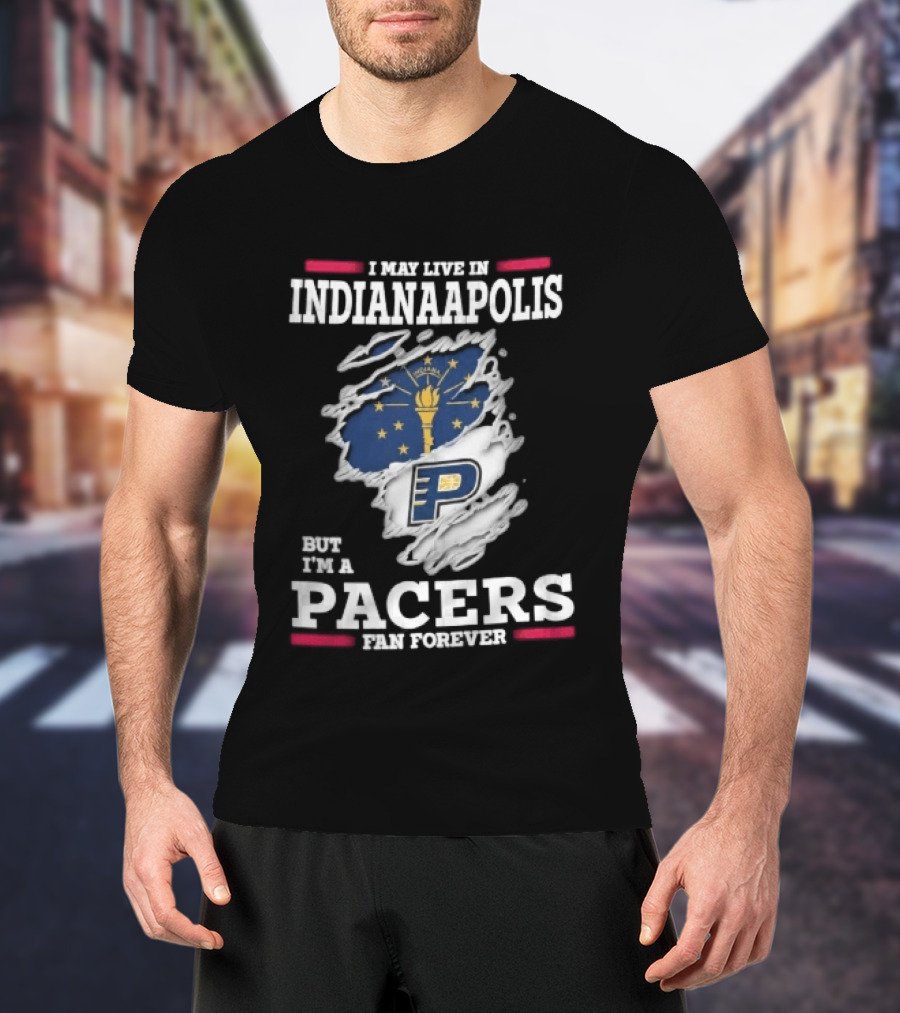 Indianaapolis Pacers Fan Forever Torn State Flag NBA Indiana T-Shirt