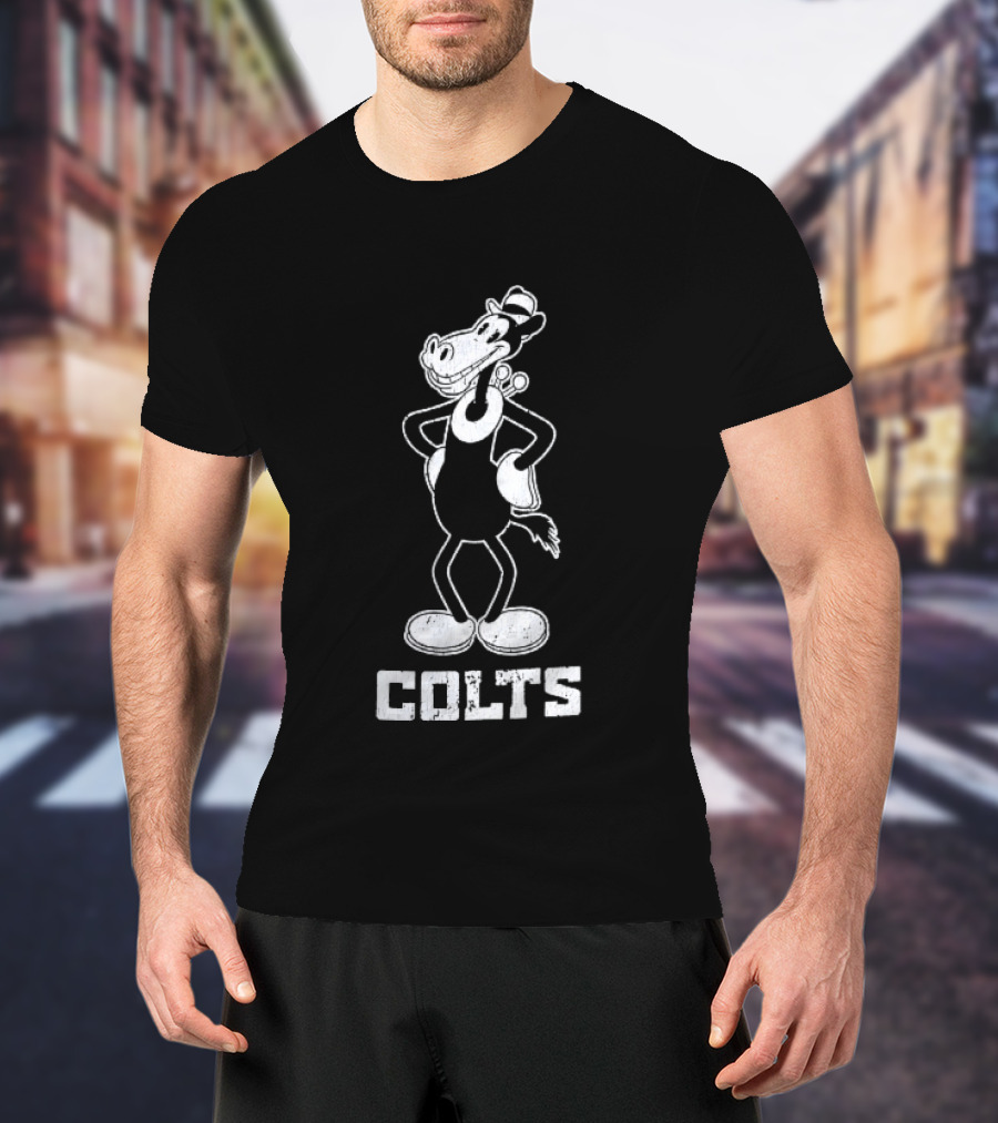 Indianapolis Colts Cartoon Horse With Hat T-Shirt