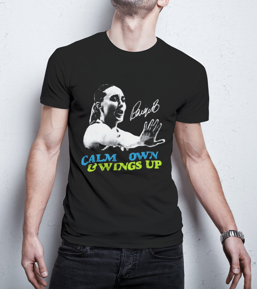 Paige Bueckers Calm Down And Wings Up Dallas Wings WNBA T-Shirt