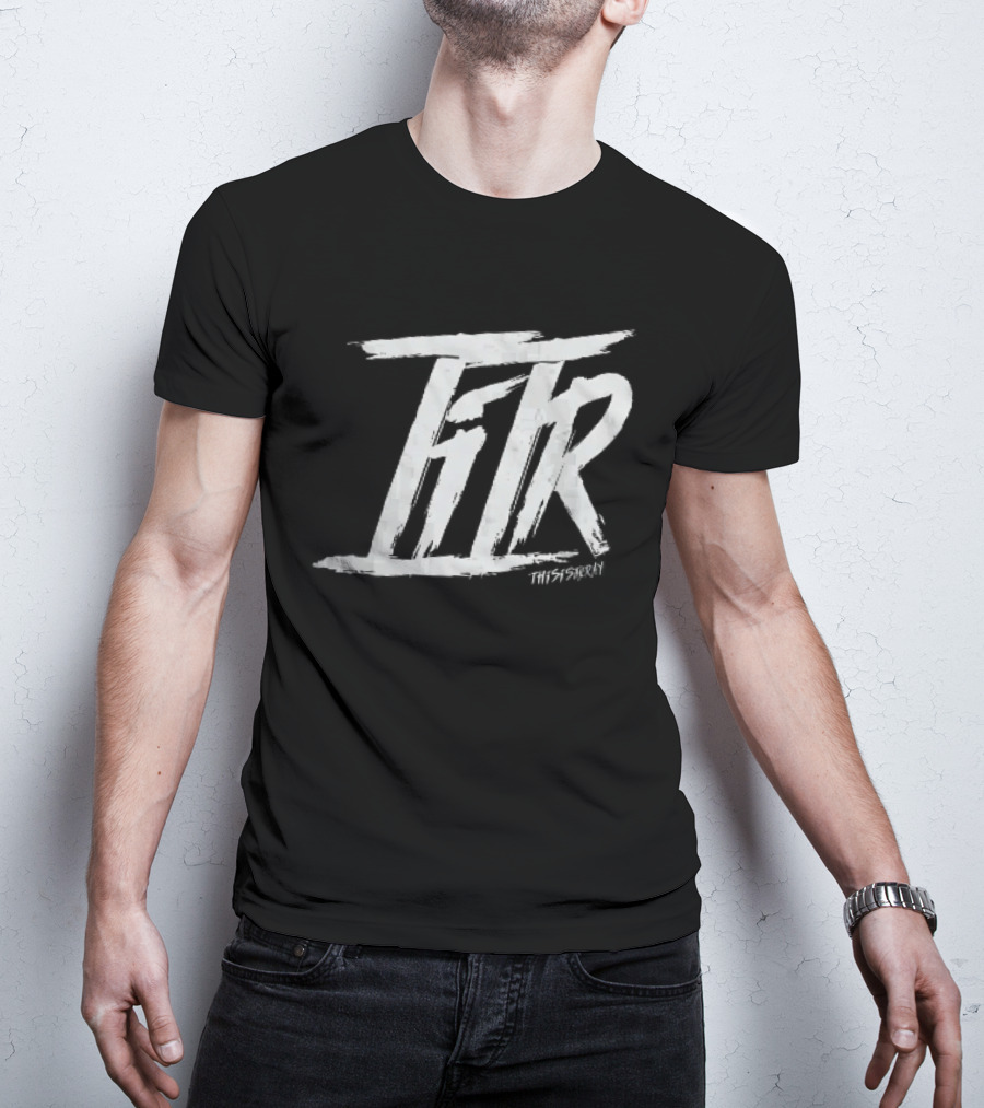 FTR This Is The Way White Brush Stroke Monogram Black T-Shirt