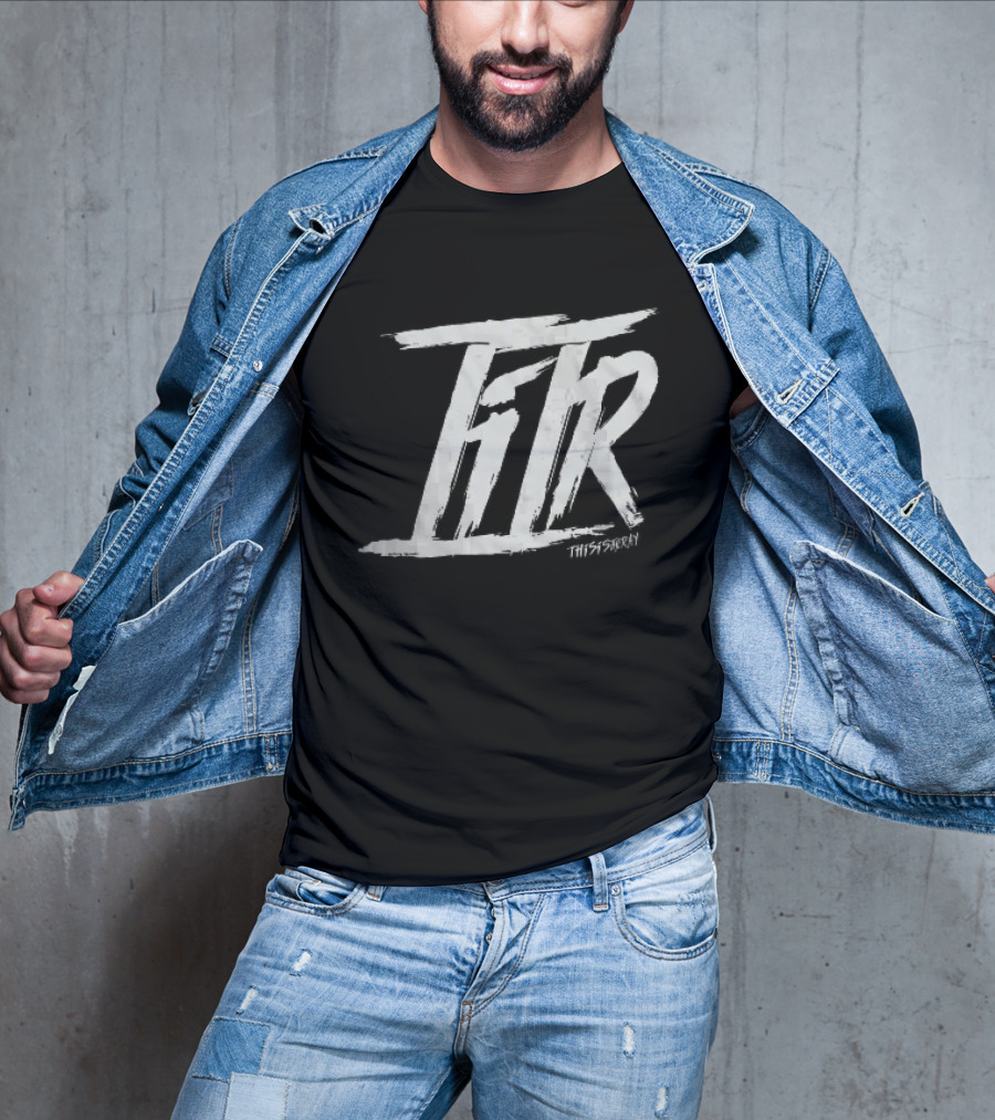 FTR This Is The Way White Brush Stroke Monogram Black T-Shirt