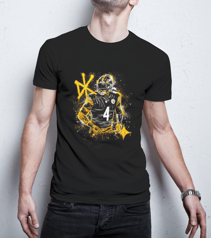 Pittsburgh Steelers Number 4 Player Graffiti T-Shirt