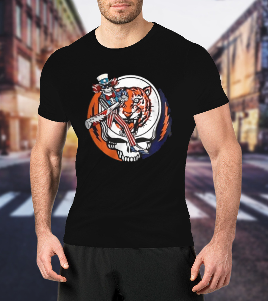 Grateful Dead Uncle Sam Skull And Tiger Steal Your Face T-Shirt