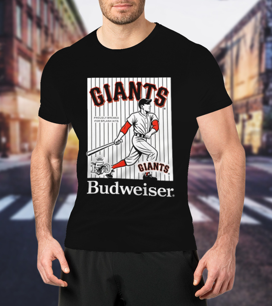 San Francisco Giants 150 Years Budweiser Splash Hits Baseball T-Shirt
