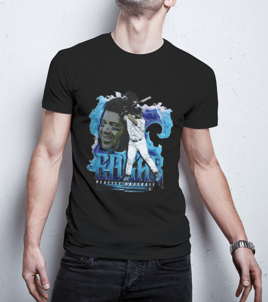 Edgar Seattle Baseball Batter Swinging Water Splash Bootleg T-Shirt