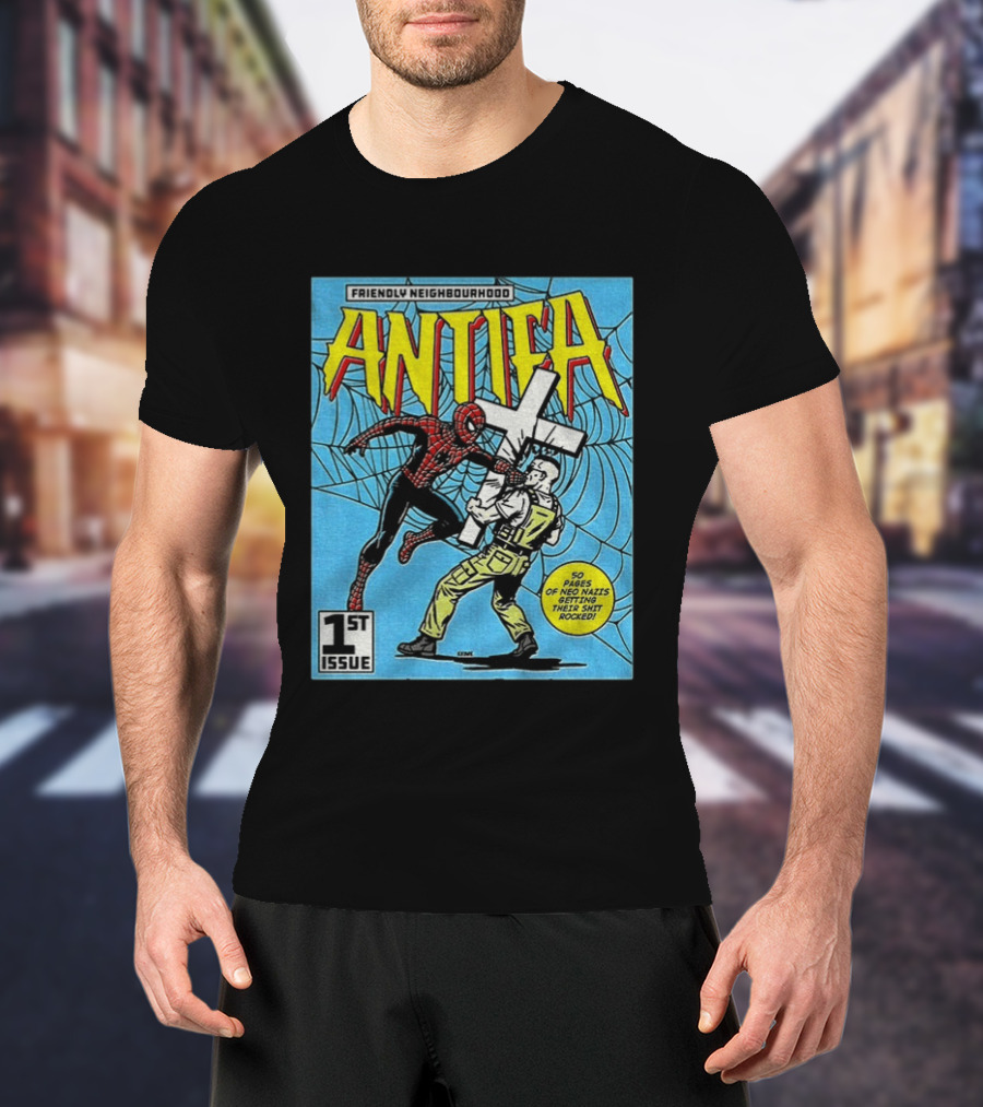 Friendly Neighbourhood Antifa Spider Man Punch 1st Issue T-Shirt