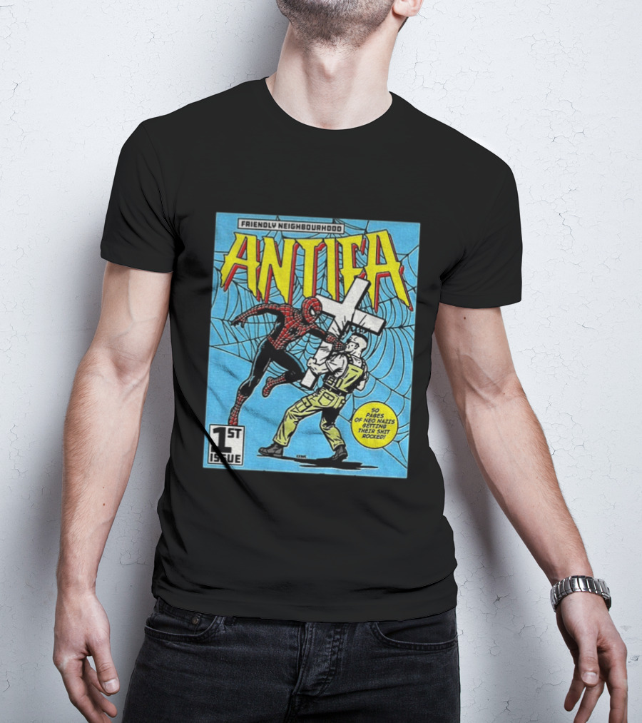 Friendly Neighbourhood Antifa Spider Man Punch 1st Issue T-Shirt