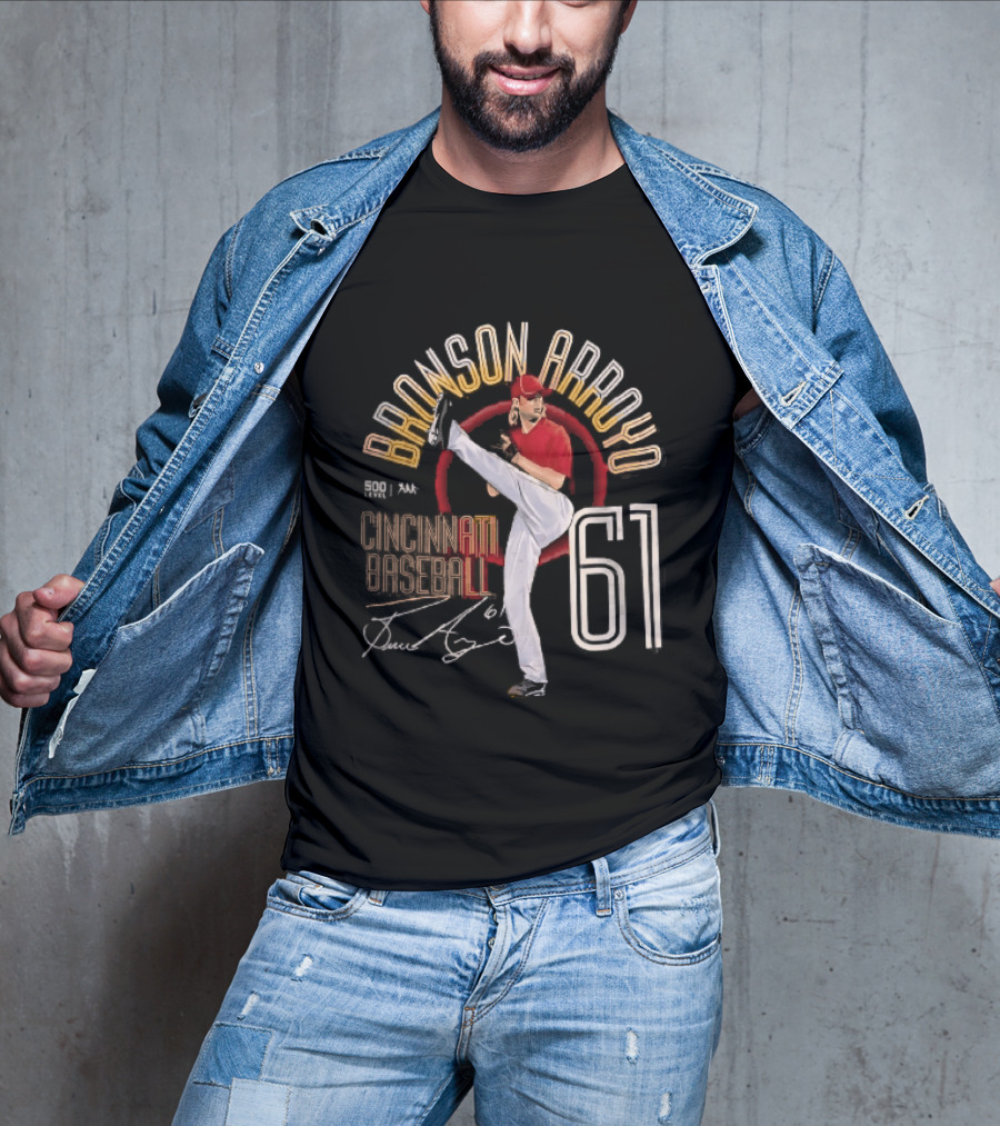 Cincinnati Baseball Bronson Arroyo 61 High Leg Kick T-Shirt