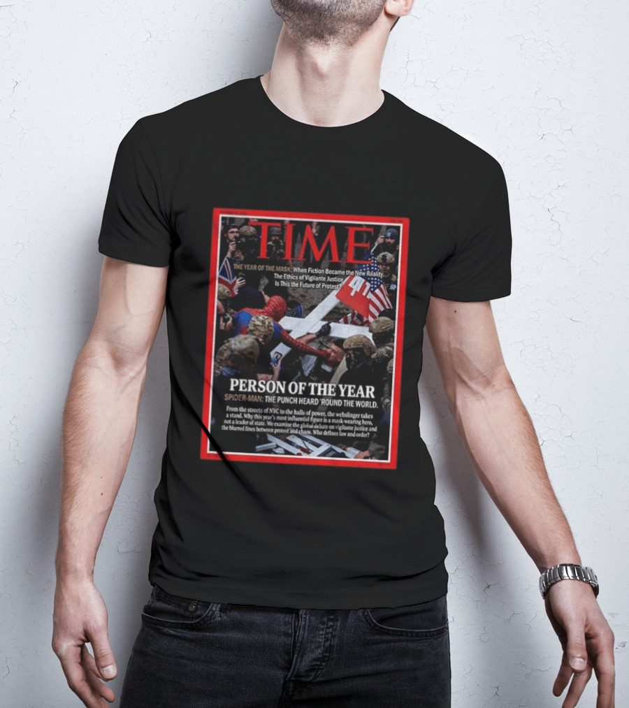 TIME Spider Man Person Of The Year Punch Heard Round The World Cover T-Shirt