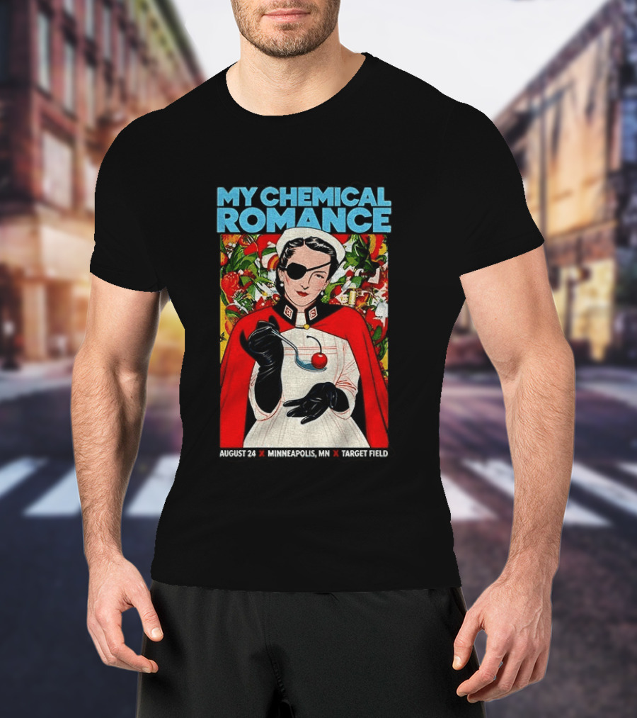 My Chemical Romance Nurse Eye Patch Cherry August 24 Minneapolis Target Field T-Shirt