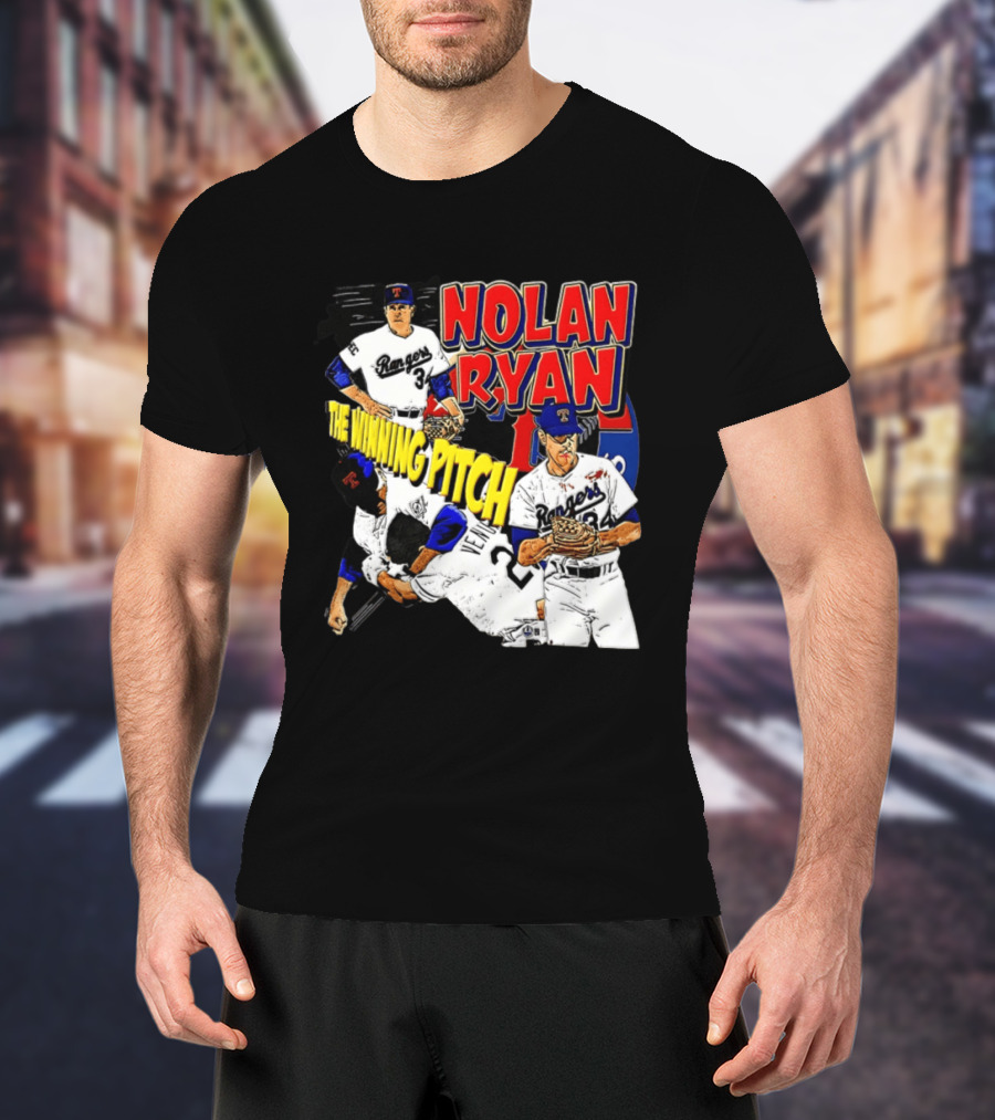 Nolan Ryan Texas Rangers The Winning Pitch Classic Baseball 34 T-Shirt