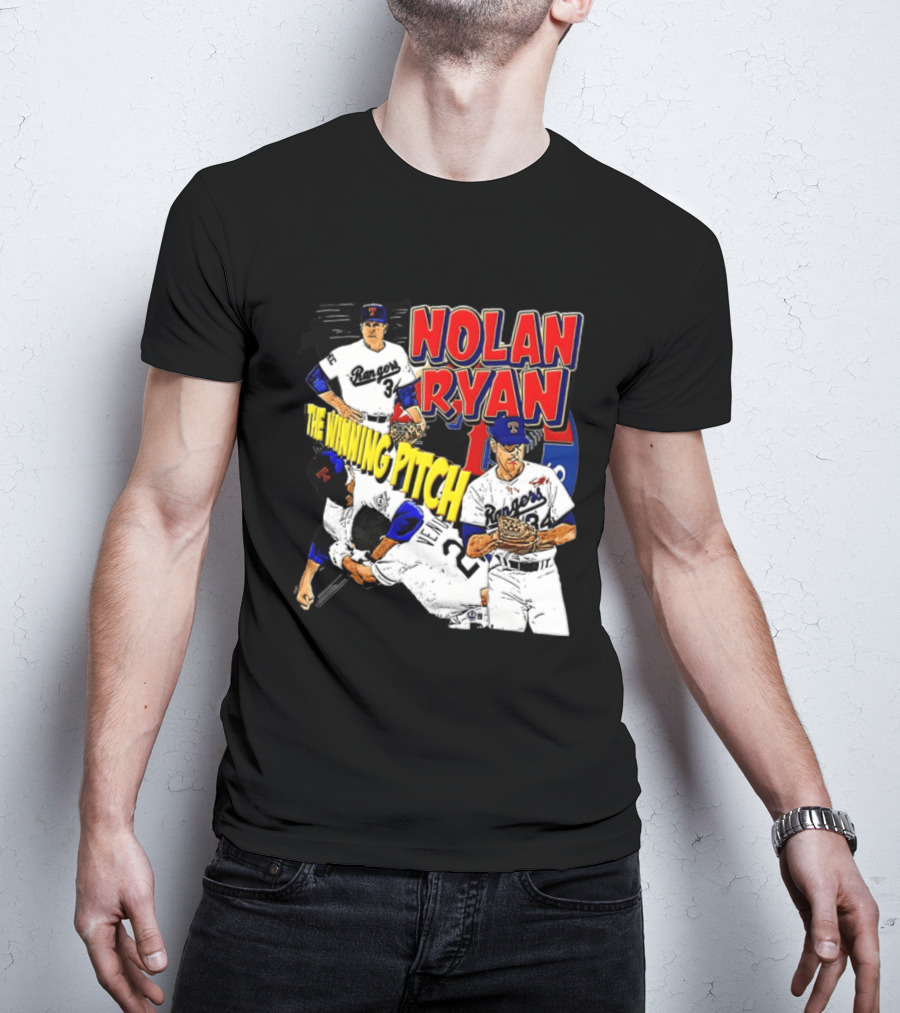 Nolan Ryan Texas Rangers The Winning Pitch Classic Baseball 34 T-Shirt