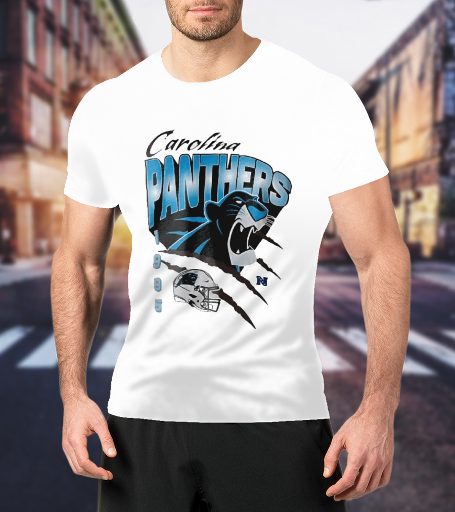 Carolina Panthers 1995 Roaring Head Claw Marks Football Helmet T-Shirt