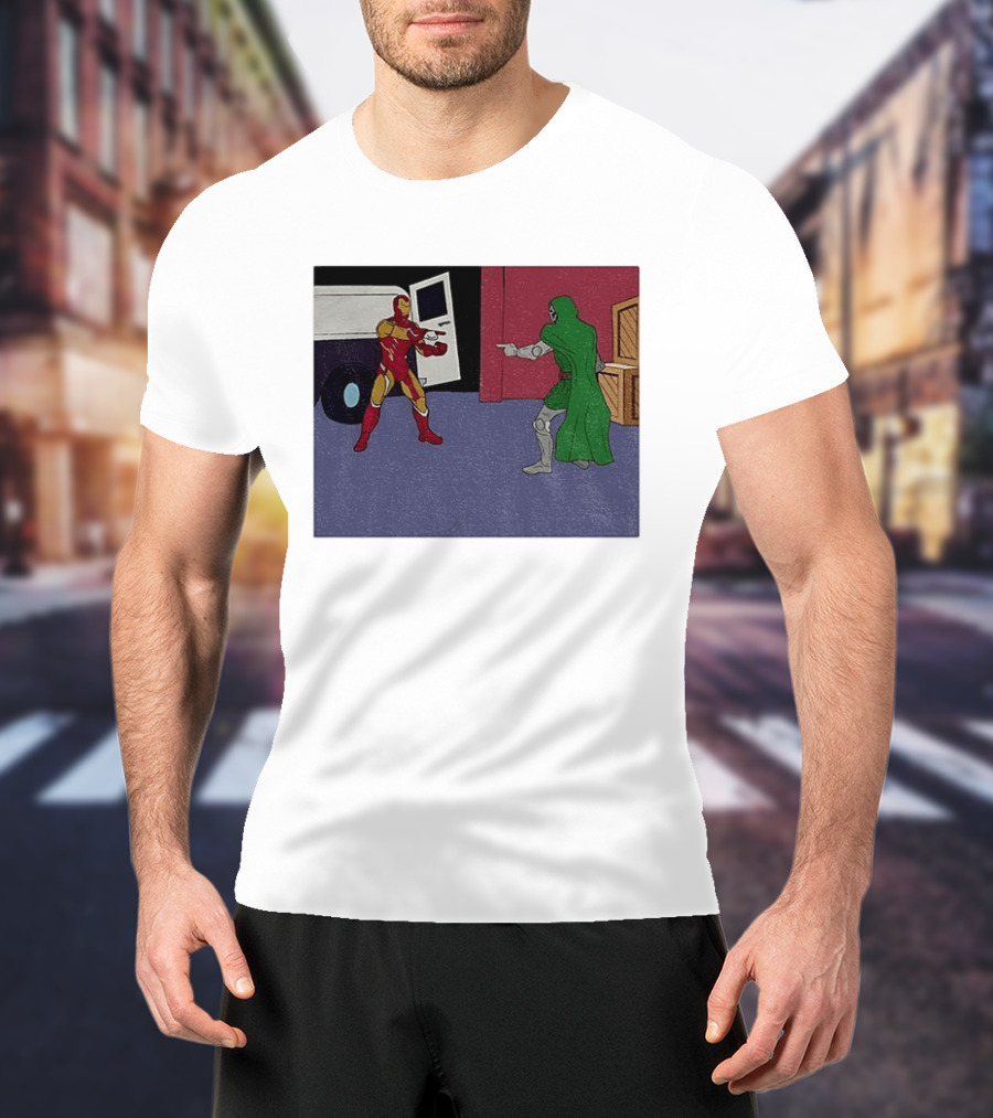 Doctor Doom Vs Ironman Pointing Meme Standoff T-Shirt