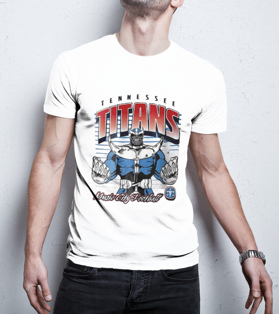 Tennessee Titans Music City Football Cartoon Comic Armor T-Shirt