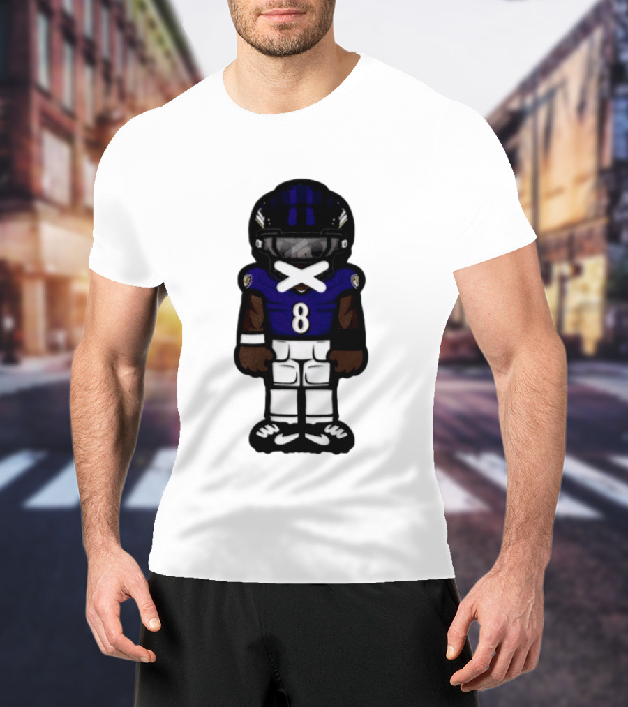 Lamar Jackson Baltimore Ravens Chibi Football 2026 Ravens Jersey Number 8 T-Shirt