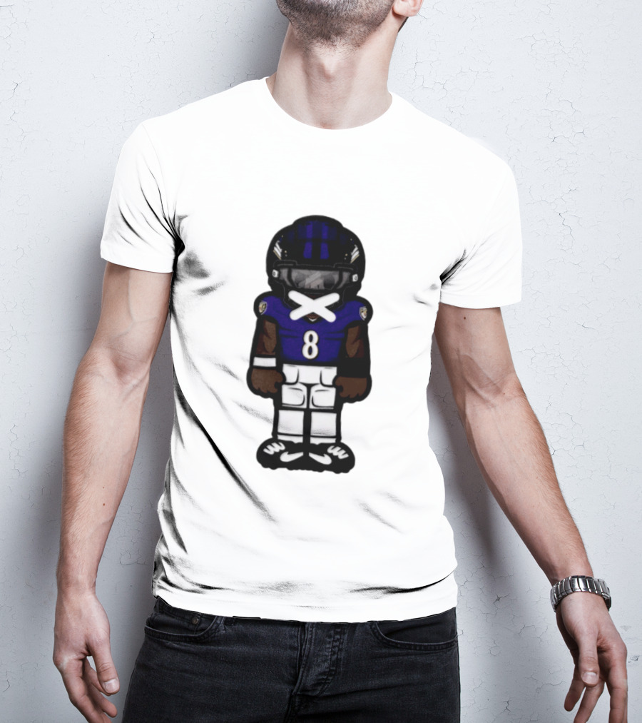 Lamar Jackson Baltimore Ravens Chibi Football 2026 Ravens Jersey Number 8 T-Shirt