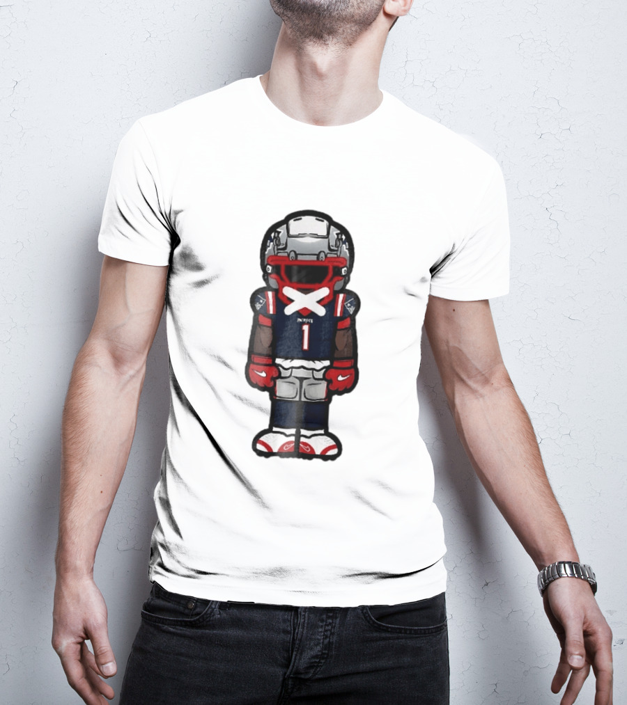 Patriots Chibi Player Jersey Number 1 Cartoon Football T-Shirt