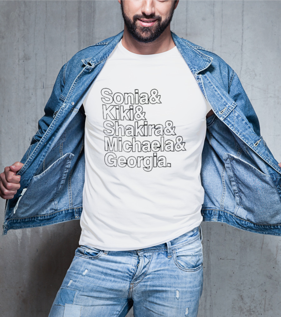 Sonia Kiki Shakira Michaela Georgia Stacked White Block T-Shirt
