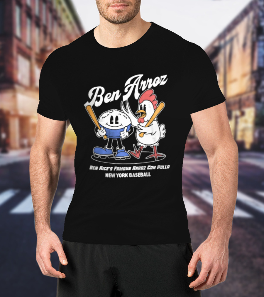 Ben Arroz Famous Con Pollo New York Baseball Cartoon Chicken Bowl T-Shirt