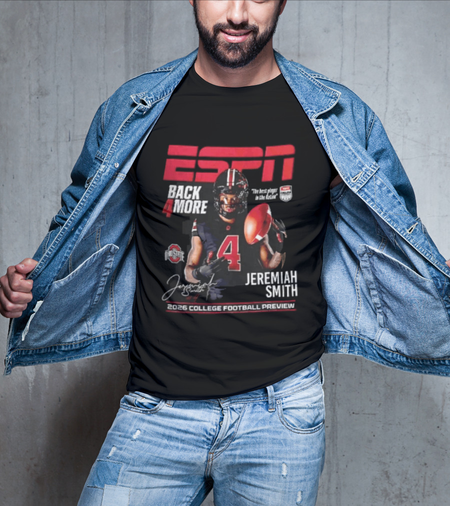 ESPN Back For More Ohio State Buckeyes Jeremiah Smith 2026 College Football Preview T-Shirt