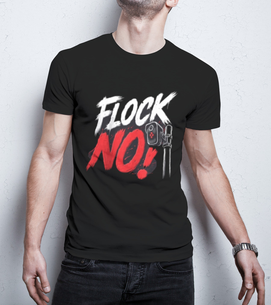 Flock No Surveillance Camera Protest T-Shirt