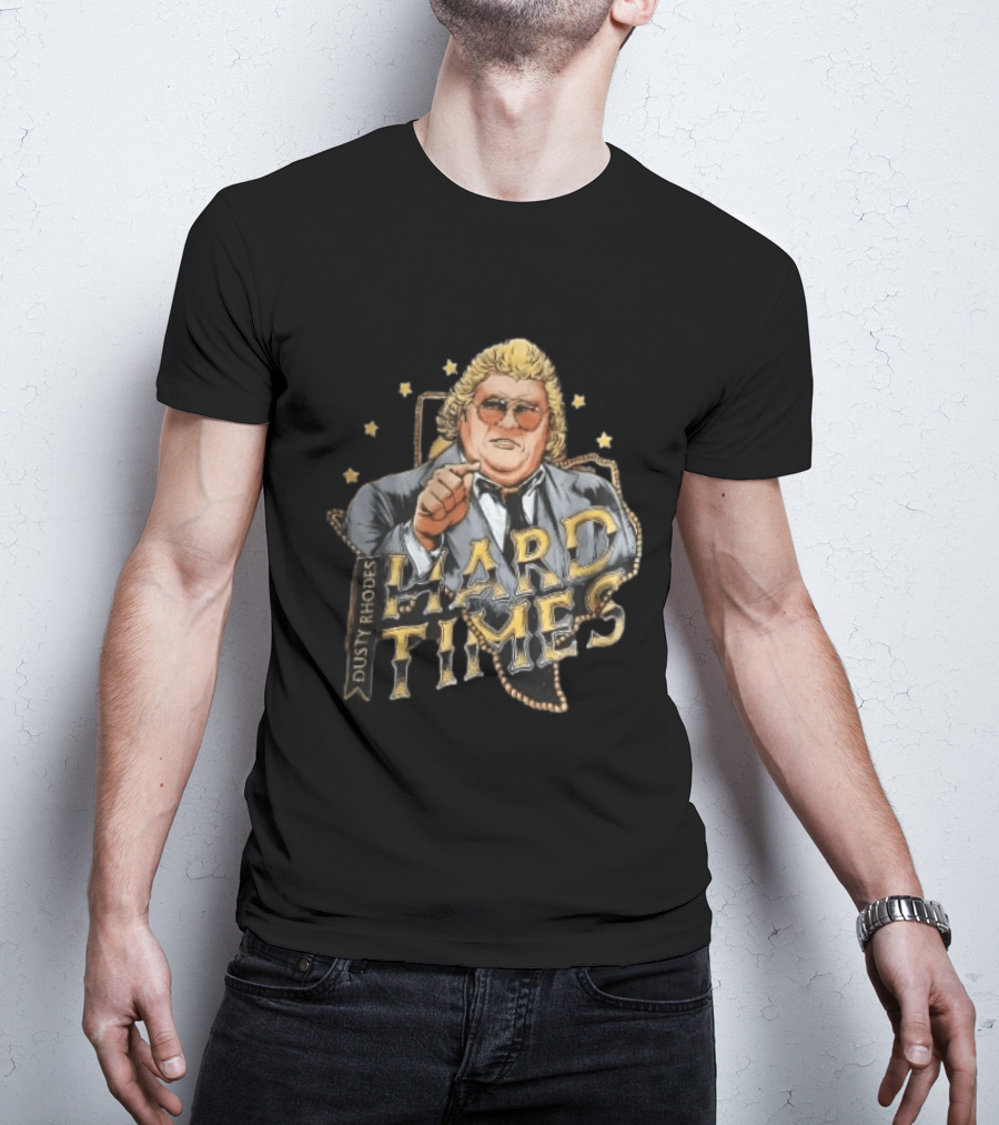 Dusty Rhodes Hard Times Wrestler Pointing Suit Sunglasses Stars T-Shirt